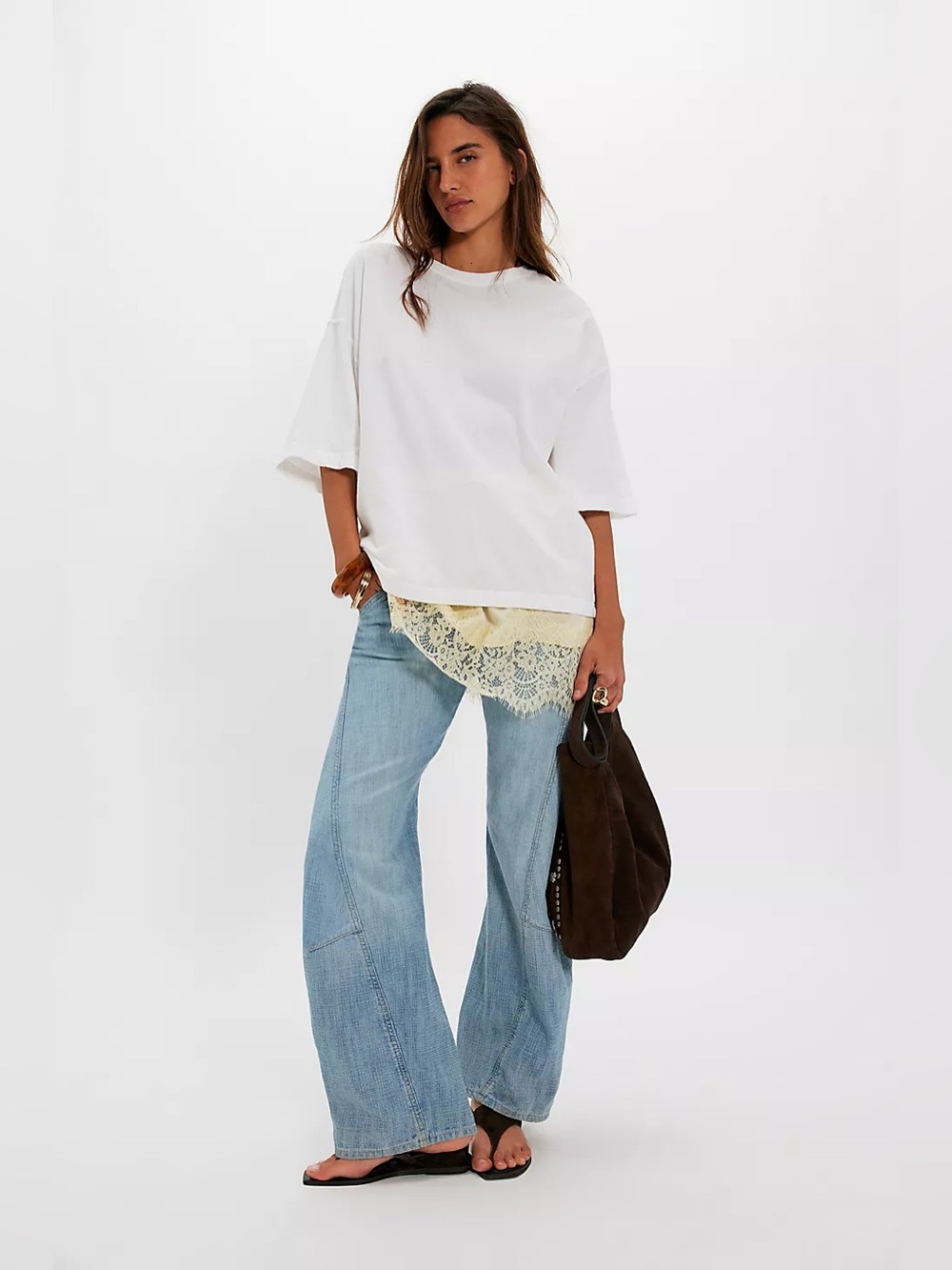 We The Free Perfect Oversized Tee in White - Picture 6 of 10